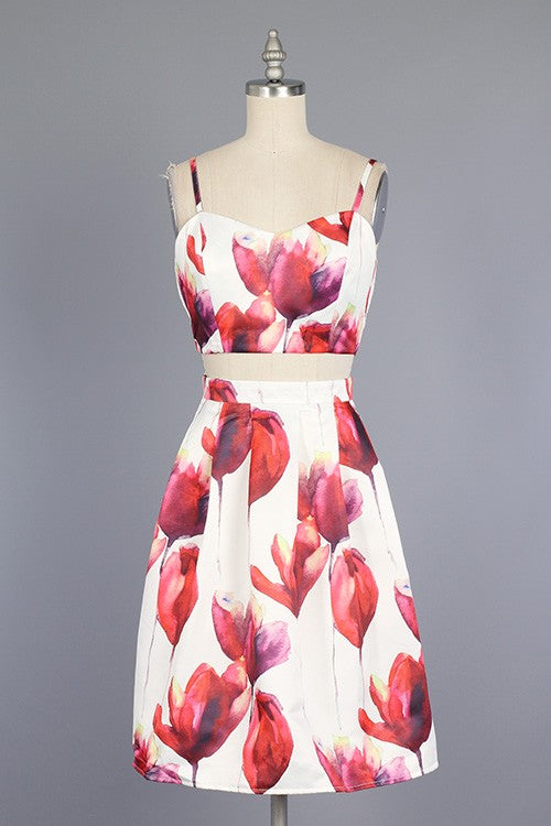 Spring Frenzy Cut-Out Flare Dress